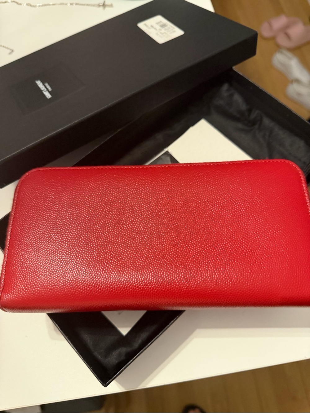 Saint Laurent Red Leather Long Zippy Wallet - Picture 4 of 16